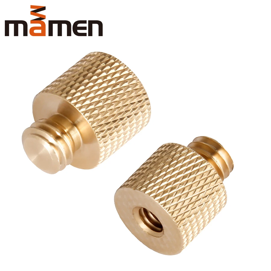 MAMEN Golden Screw 1/4 inch Female to 3/8 inch Male Tripod Thread Brass Screw Adapter(2pc per pack) Hot sales