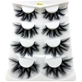 

HBZGTLAD 4 pairs natural false eyelashes fake lashes long makeup 3d mink lashes eyelash extension mink eyelashes for beauty