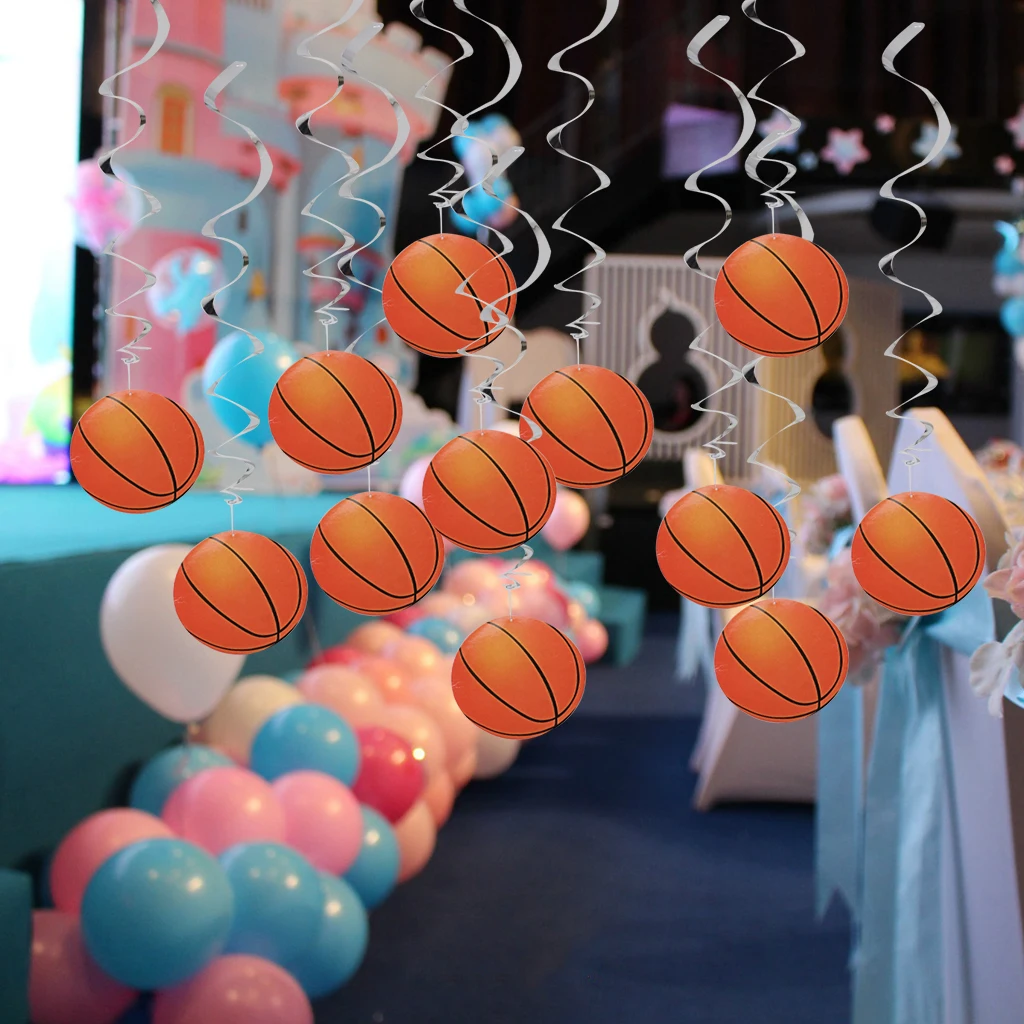 12pcs Basketball Hanging Swirls School Sport Party Celebration Decoration Holiday DIY Party Supplies 12pcs Basketball Hanging Swirls School Sport Party Celebration Decoration Holiday DIY Party Supplies