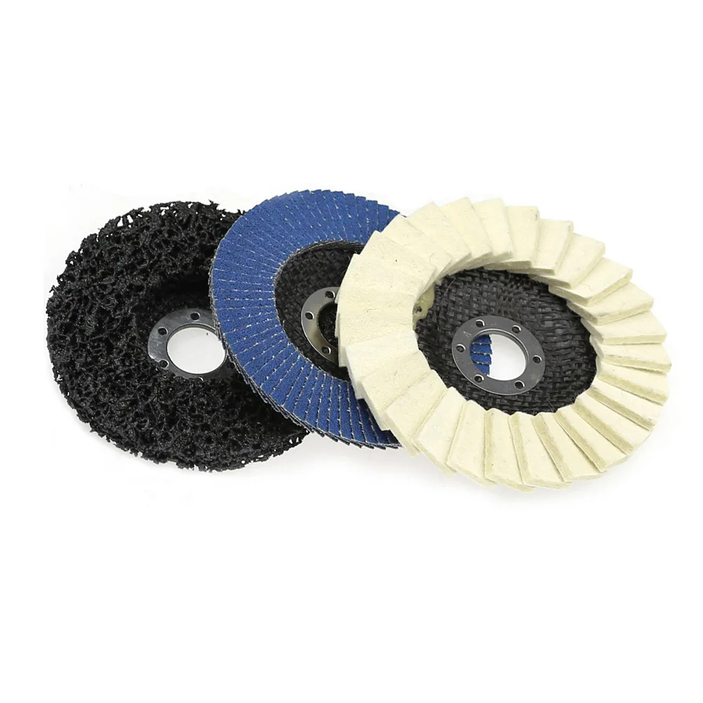 

3 pieces 115-125mm Angle Grinder Grinding Discs for Metal Derusting Mirror Polishing