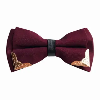 

Fashion Boutique Metal Head Bow Ties For Groom Men Women Butterfly Solid Bowtie Classic Gravata Cravat 7472