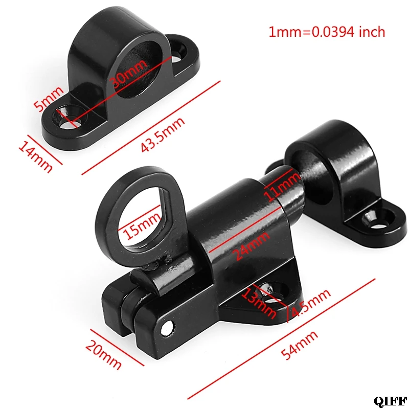 Черное окно ворота безопасности тяговое кольцо пружинный отскок дверной болт алюминиевый защелка замок Mar28
