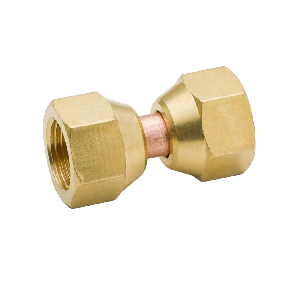 2pcs Brass Pipe Tube Fitting SAE 45 Flare Swivel Nut Valve Connector