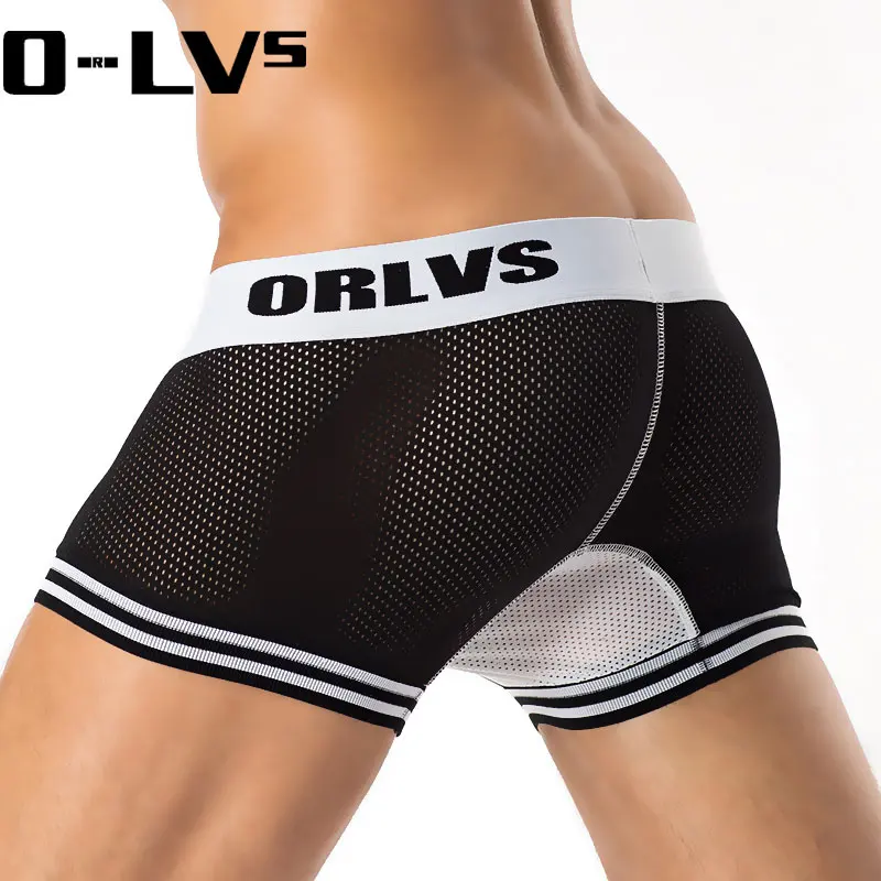 Мужские боксеры ORLVS эластичная сетка нижнее белье для мужчин Homme Cueca шорты