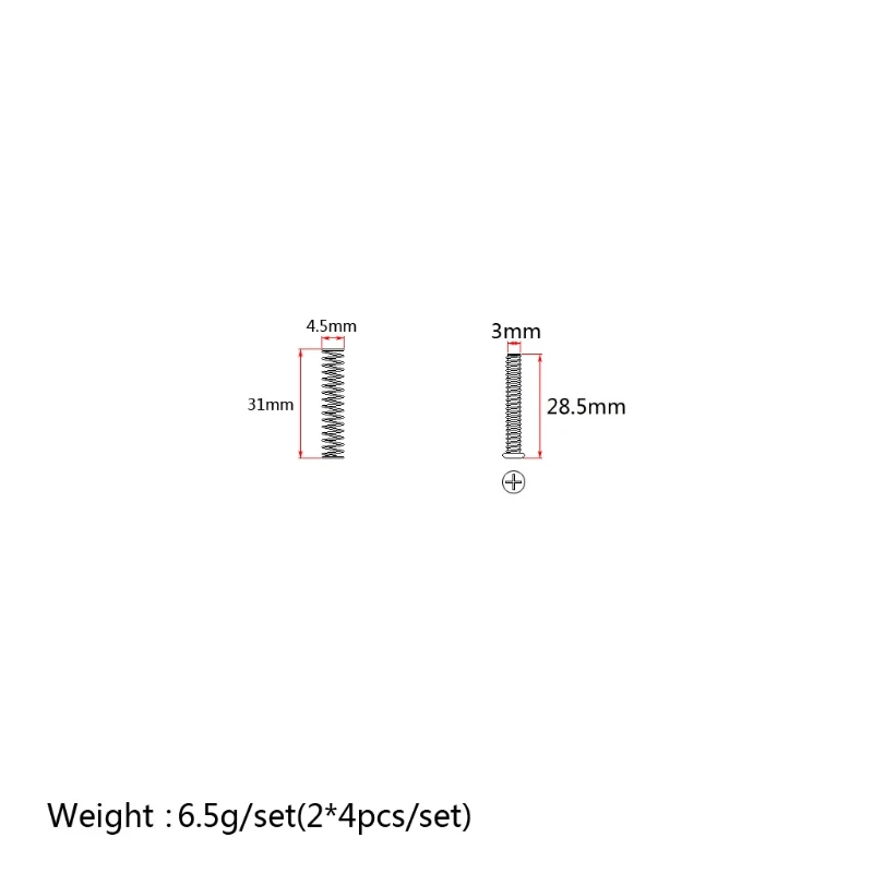4 шт. двойная катушка Пикап электрогитары хамбакер шурупы с пружинами Fix болт#35/16L 3