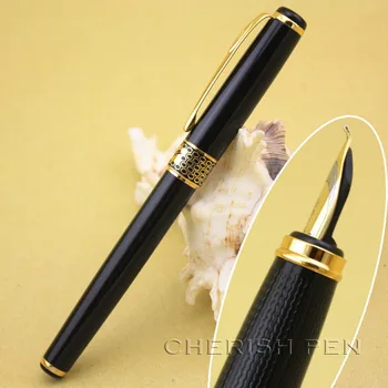 

Free Shipping pens Baoer 68 Black Polished and Golden Arrow Clip M Nib Ink/Brand/Steel/Fountain Calligraphy pen for promotion