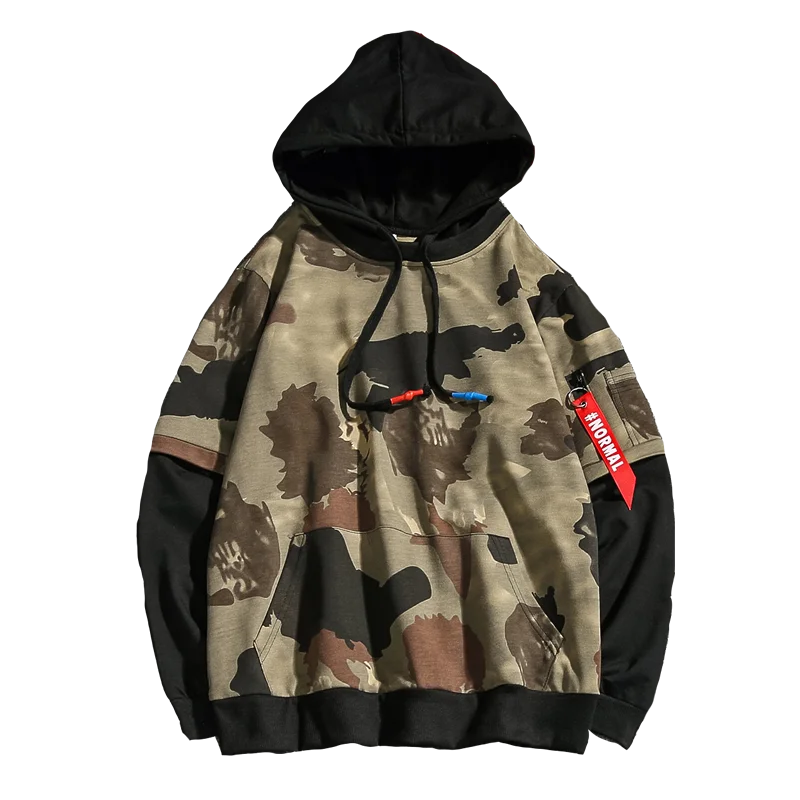 Мужской Камуфляжный свитер sudadera hombre с фальш капюшоном в стиле хип хоп для
