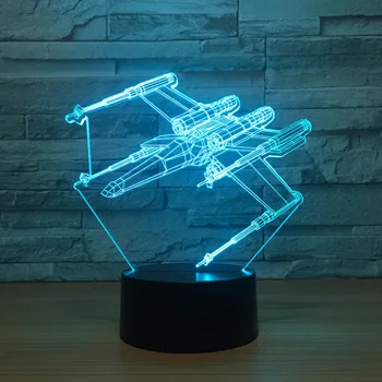 

7 Color Plane Led 3d Night Lights Star Wars Touch Usb Table 3d Lamp Baby Sleeping Nightlight Christmas gift toys