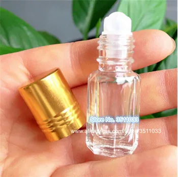 

3ml Clear Glass Essential oil Roll On Bottle Vials Glass Roller Ball For Perfume Aromatherapy Mini Glass Roll On Bottle 24pcs