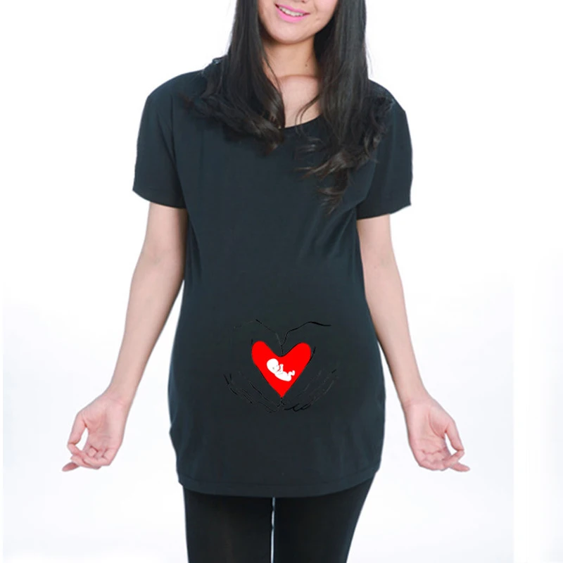 

2016 Summer Maternity Funny Baby Peeking Out Shirts Pregnancy T Shirt Premama Wear Clothing Pregnant Women Tops Tees Clothes