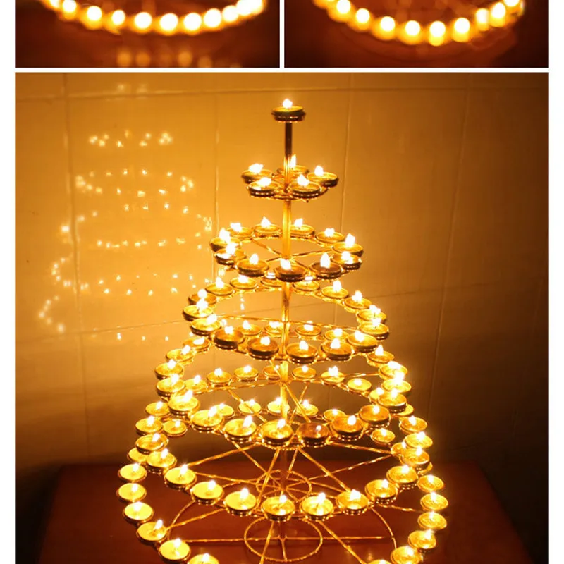 metal 7 tiers 108 candle holder lotus shape16