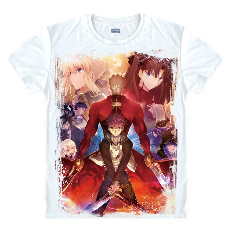 Футболка Fate stay night женская с принтом саблейного луча цветные тенниски аниме