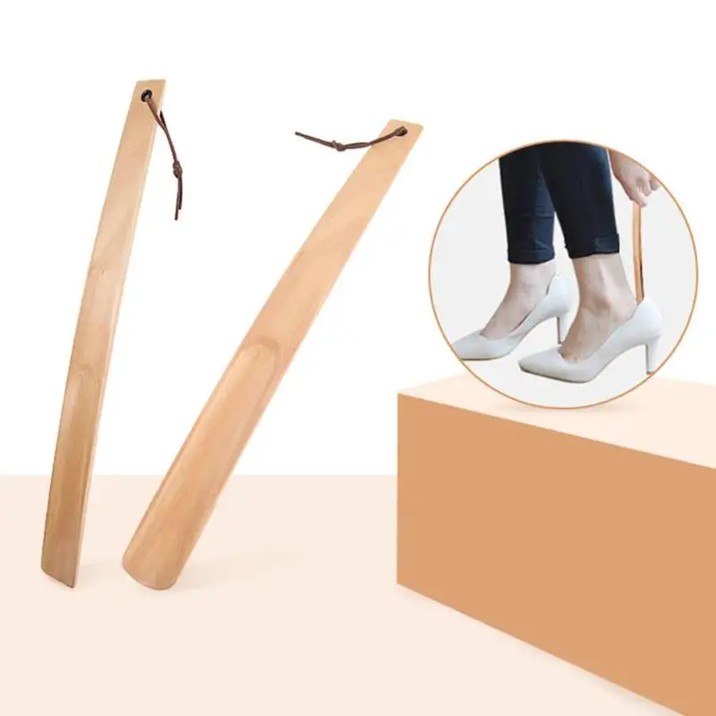 

38cm Lifter Flexible Sturdy Slip Shoe Horns Wooden Shoehorn for Pregnant Aged Household Shoe Pull Accessories Tools