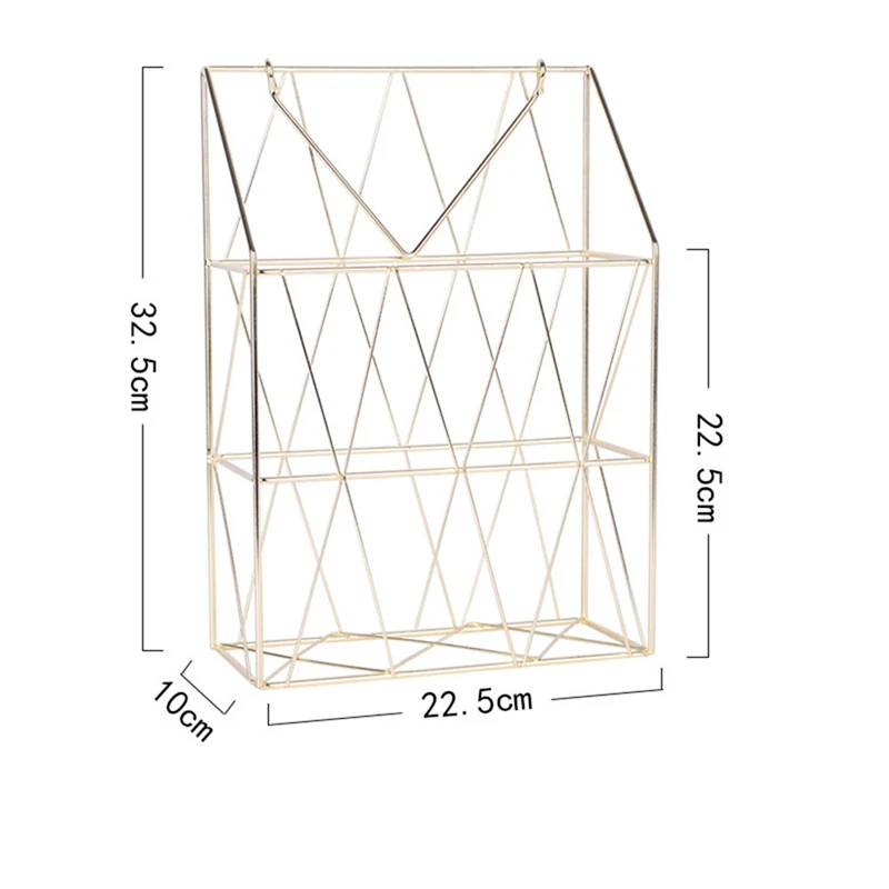 3 Новое поступление 2,5*22,5*10 см Настенная сетка для хранения подвесная железная подставка для хранения розовое золото органайзер для макияжа аксессуары Maquillage Femme - Цвет: Gold