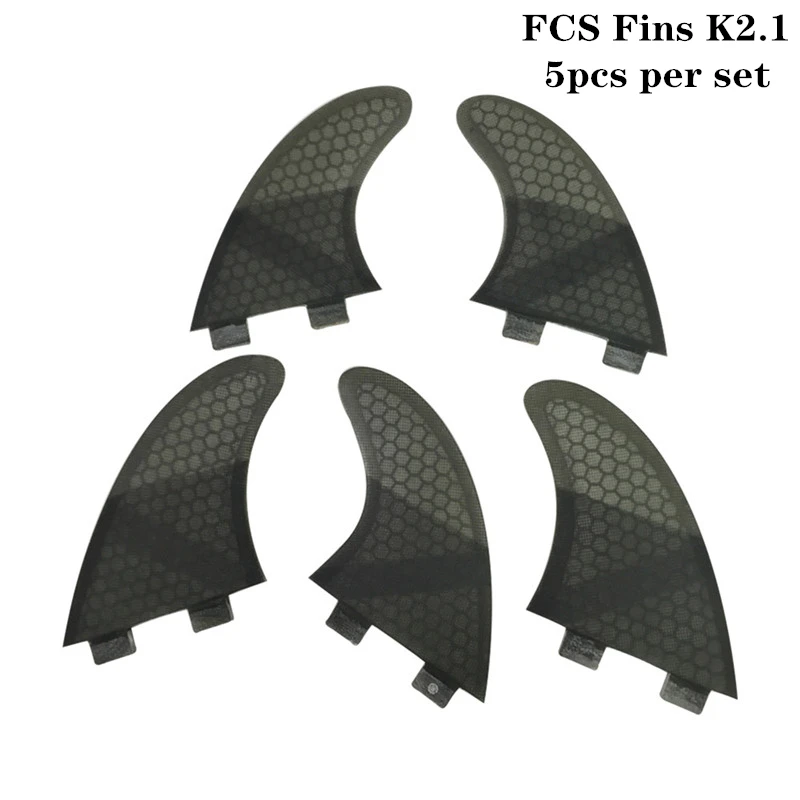 

FCS K2.1 Surf Fins Fiberglass Honeycomb Fibre Surfboard Fin 5 in Per Set Black color Fins