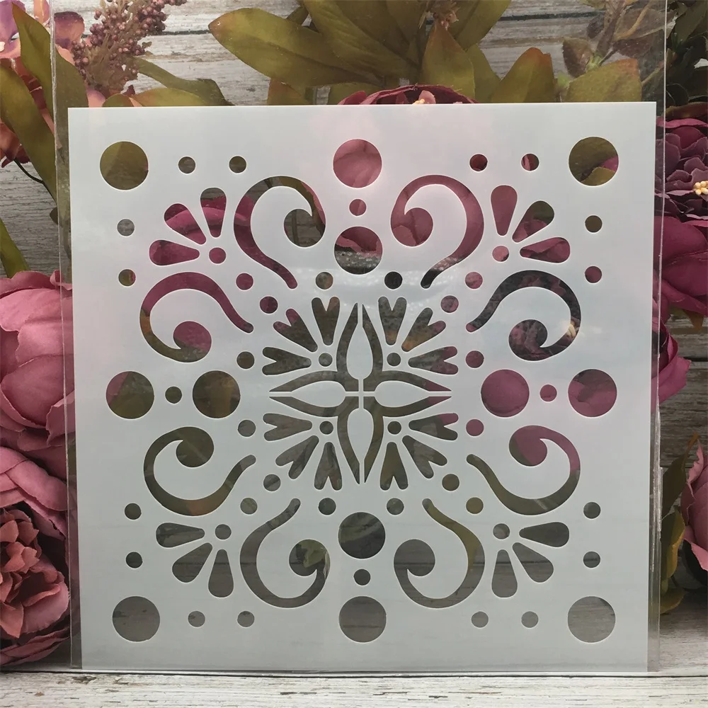 

20*20cm Floral Round Dot Background DIY Layering Stencils Painting Scrapbook Coloring Embossing Album Decorative Template