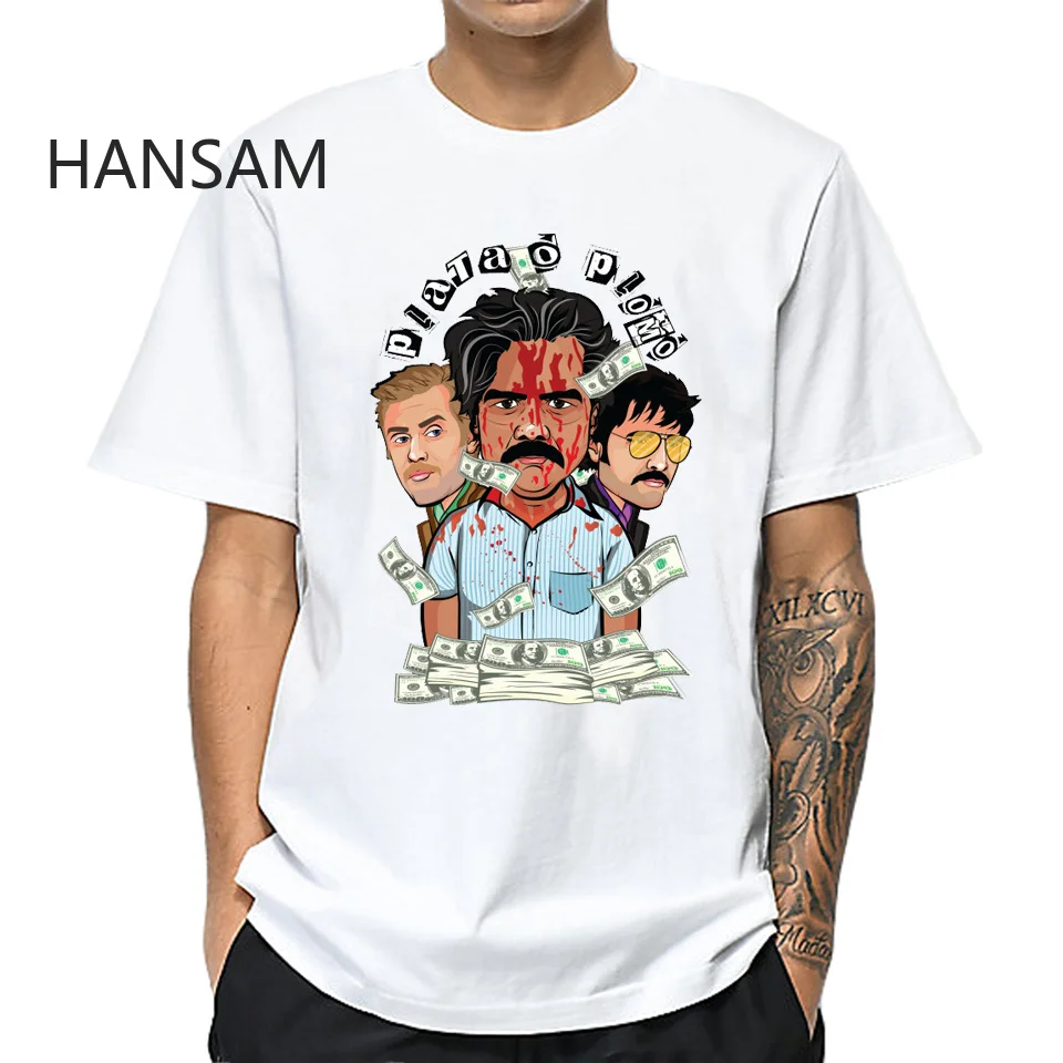 

Pablo Escobar T-shirt Men Short Sleeve Mens Tshirts Summer Hip Hop Basic White T Shirt Men Casual Tee Shirt Top