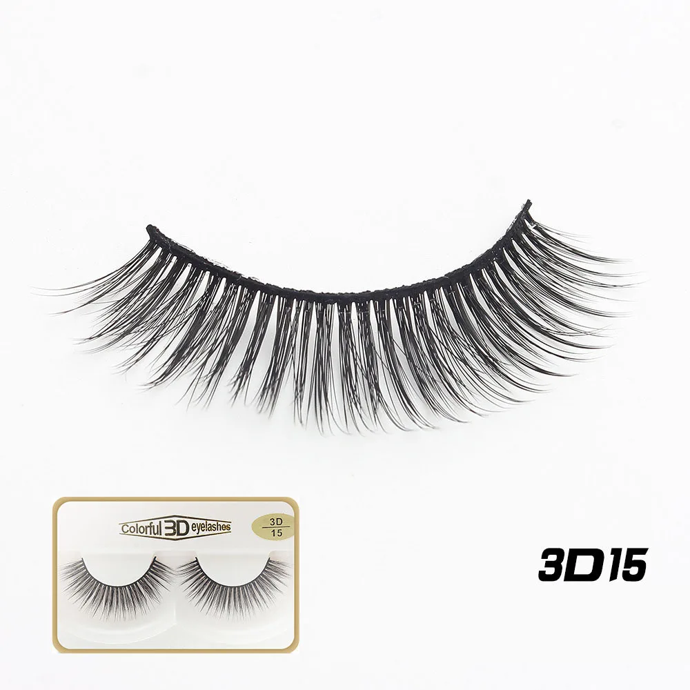 

JHXY 5 Style 3D Natural False Eyelashes Long Messy Fake Eye Lashes 1 Pairs 3D15-3D20