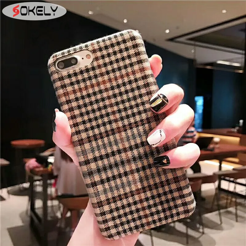

SOKELY Cloth Texture Soft TPU case For iphone 7 Case Ultra-thin Canvas Silicone Phone Cases For iphone 6 6S 7 8 Plus X Xs Max
