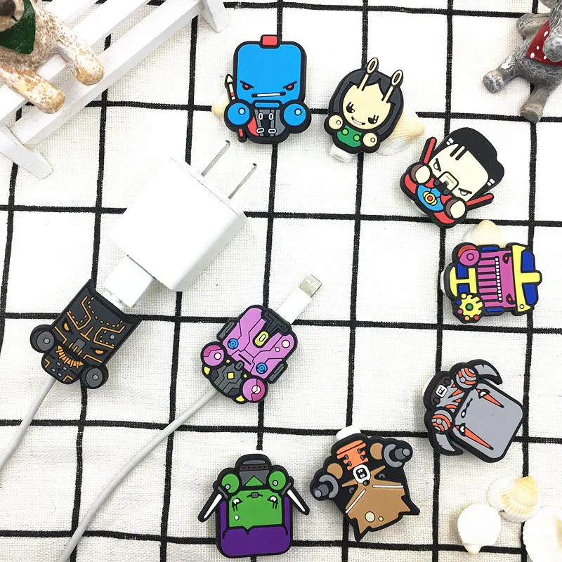 

2pcs Cartoon USB Cable Protector For iPhone 6 7 8 Management Data Line Organizer Clip Protetor De Cabo Cable Winder For iPad