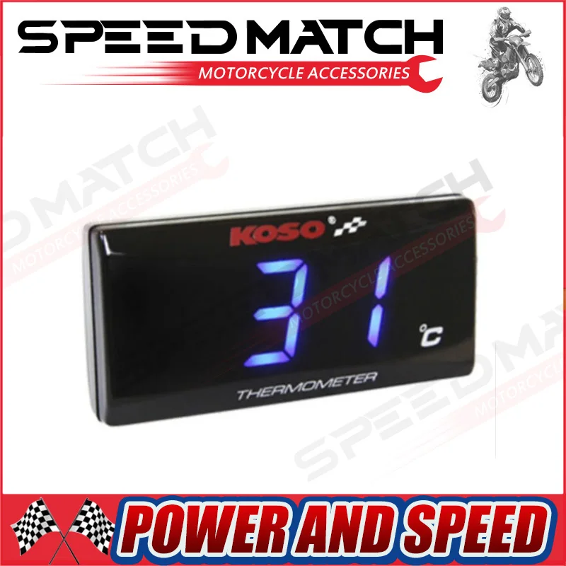 KOSO Scooter Slimline Water Thermometer / Water Temperature Gauge LED
