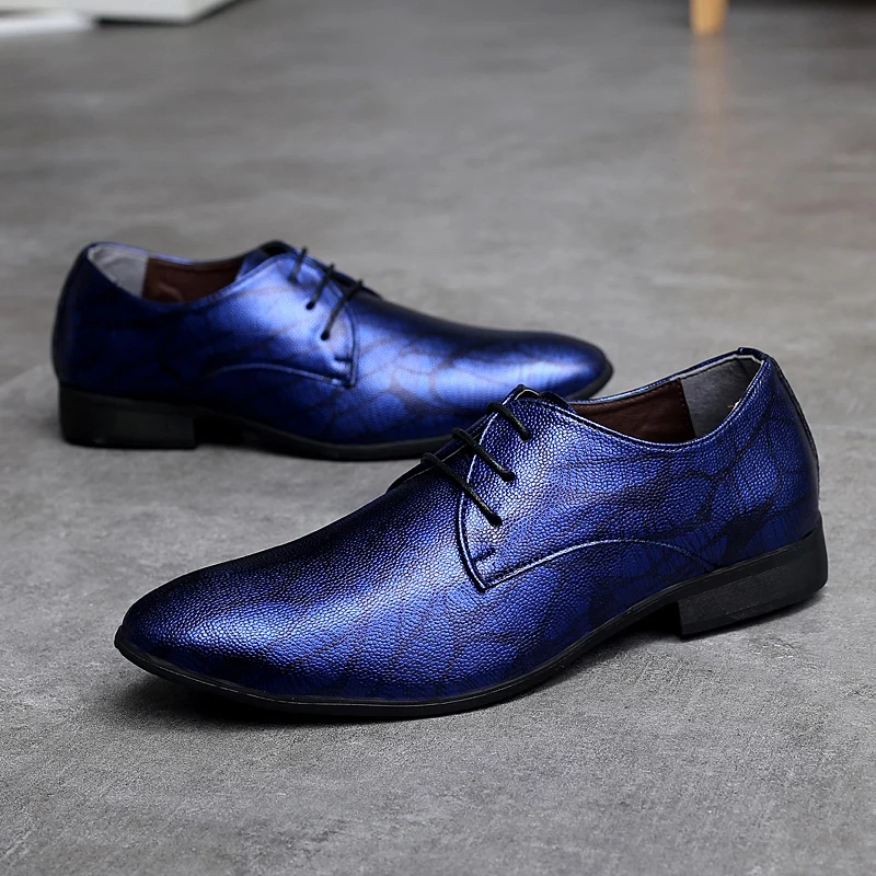 fashion snake skin men leather dress shoes cool designer evening party male footwear italian wedding brogue oxford shoes for men (62)