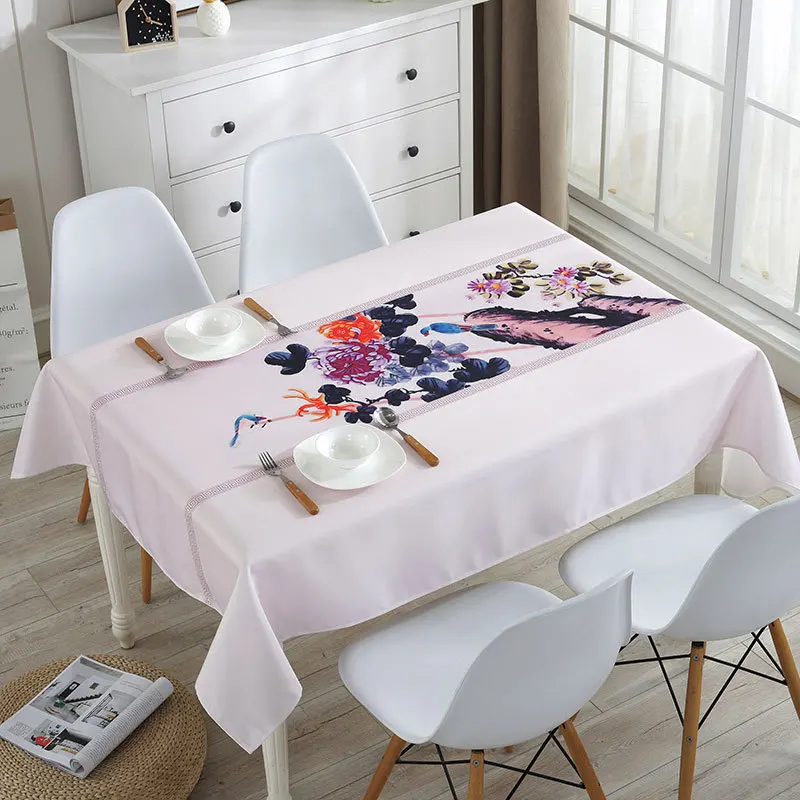 Free Shipping Multi size Europe Style Printed Cotton Linen Tablecloth