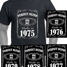 Хлопковая Повседневная мужская футболка, топы с круглым вырезом, 1975, 1976, 1977, 1978, 1979, футболка, одежда, вечерние футболки на день рождения и возраст