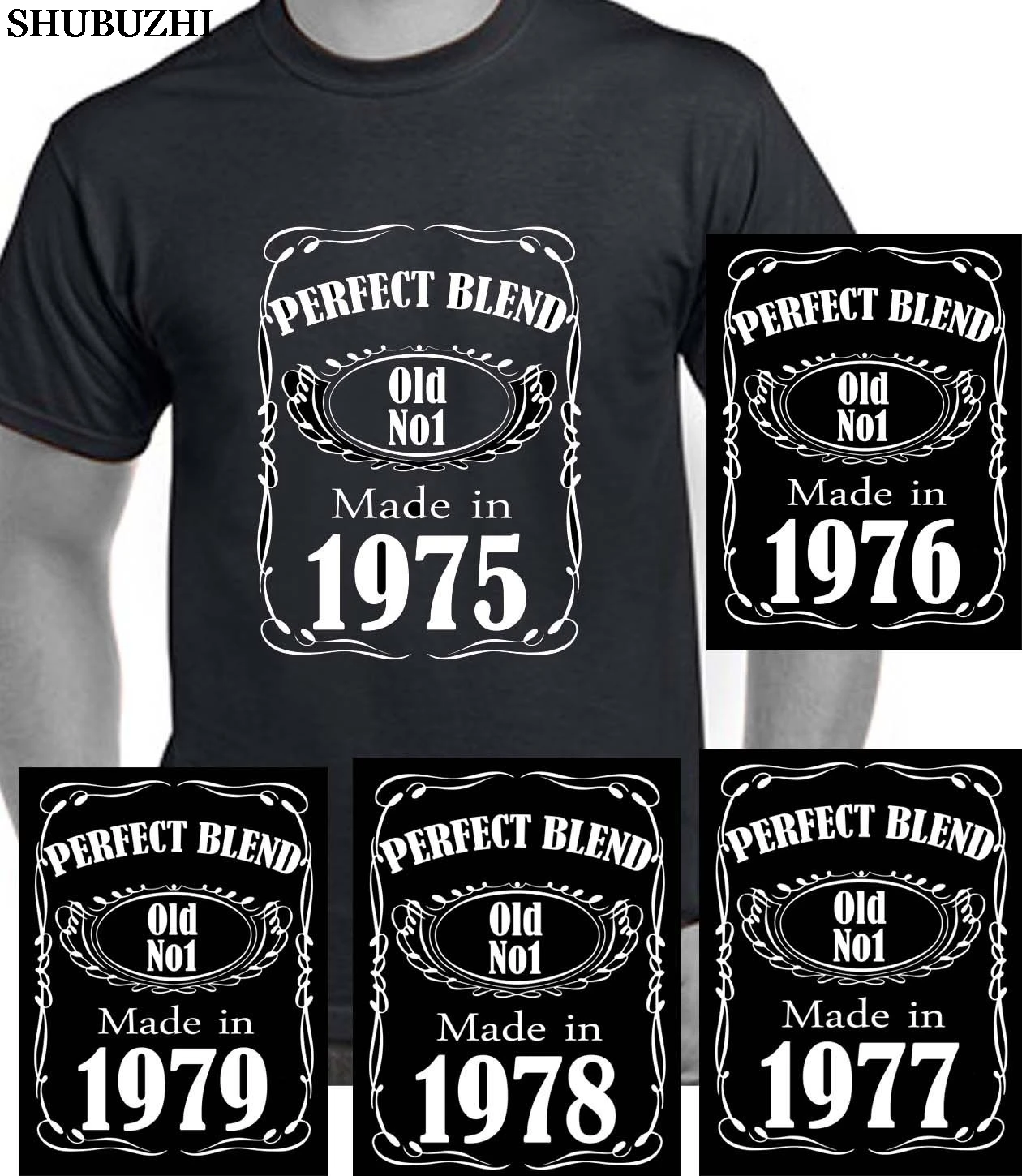 

cotton Casual Men T Shirt O-Neck Tops 1975 1976 1977 1978 1979 T Shirt T-Shirt Clothing Birthday Age Year Party Gift T Shirts