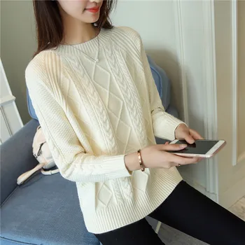 

46 tee twist sweater hedging loose winter women's F1899