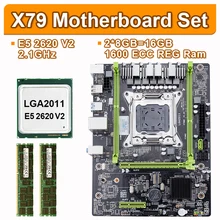 X79 Placa base con Xeon E5 2620V2 2x8 Гб 16 Гб 1600 МГц DDR3 ECC memoria de registro ATX USB3.0 SATA3 PCI-E NVME m2 SSD