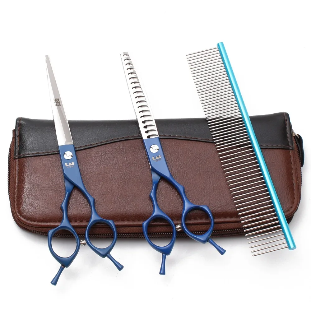 

1Set 6.5" KASHO JP 440C Cats Grooming Combs Straight Shears Thinning Scissors Professional Pets Scissors Dogs Flur Shears H9029