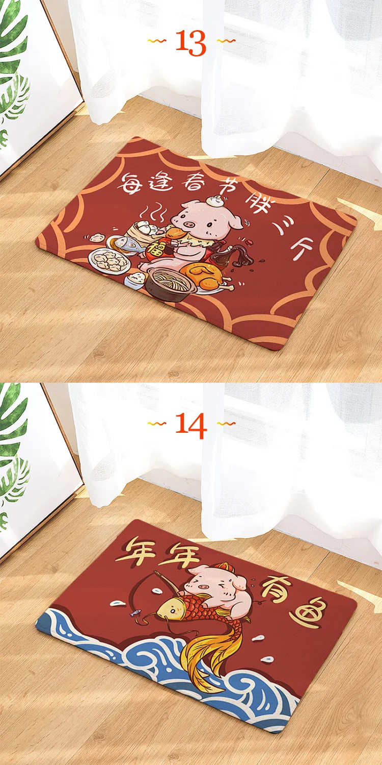 IVYYE Pig новогодний индивидуальный коврик с рисунком из аниме украшения для дома ковры мультяшный коврик для спальни коврики для ванной плюшевые коврики коврик для двери Новинка