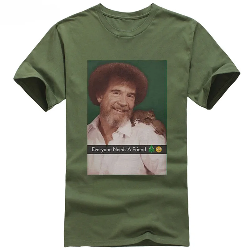 Bob Ross/Официальная футболка с надписью Everybody Needs A Friend летняя модная короткими