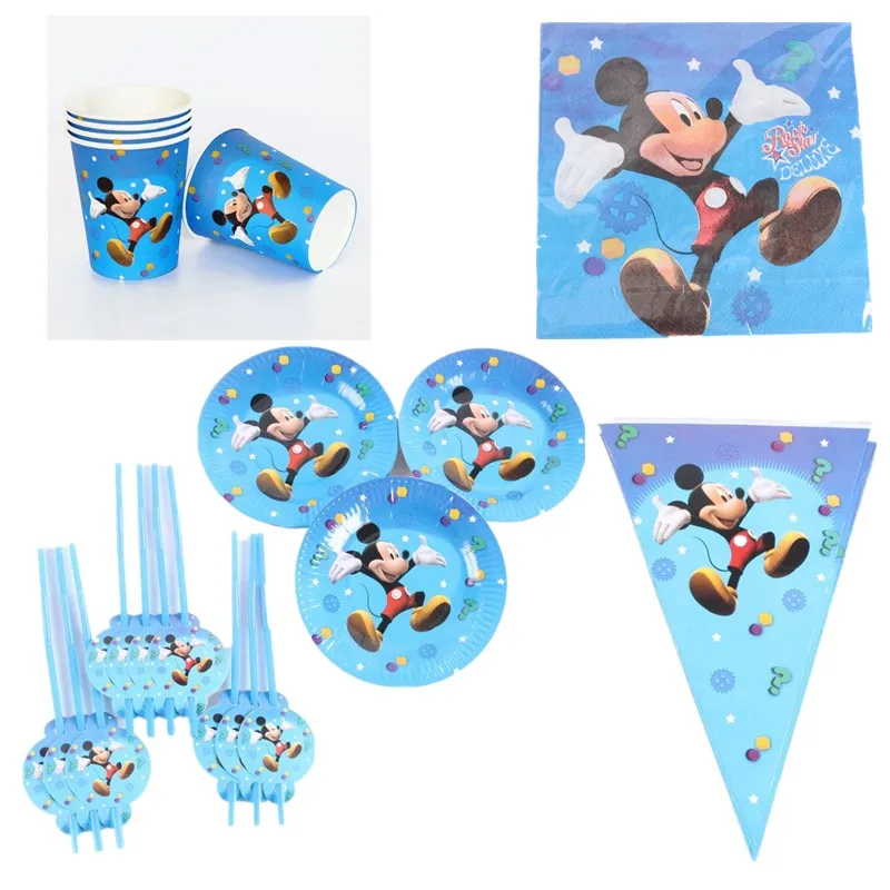 

90pcs/lot Mickey Mouse Theme Party Supplie Kid Birthday Party Decor Event Party Supplies Paper Plate Cup Napkins Christmas Party