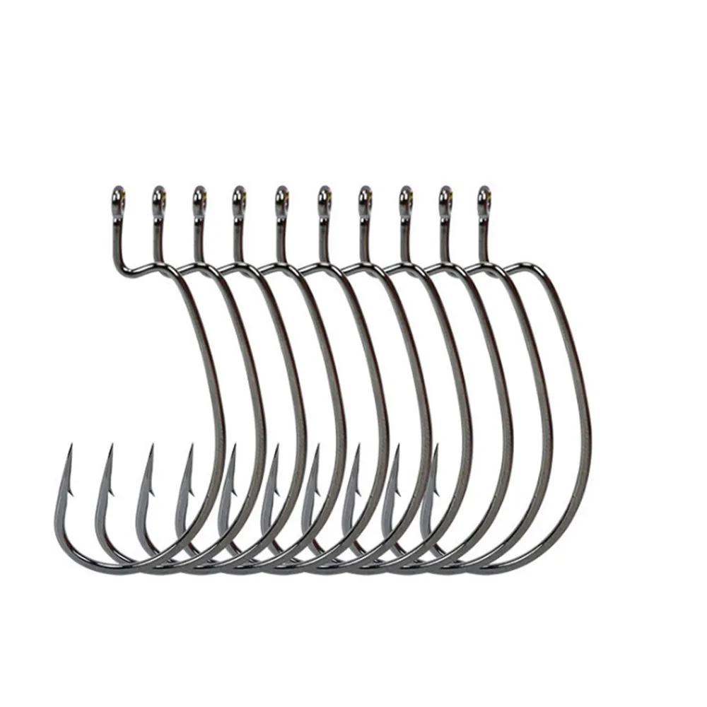 10pcs/lot High carbon Steel Fishing Hooks Lead Jig Head 1/0 4/0 Hooks