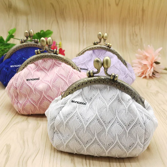 Portamonete Mini In Tela - Set 4 Pezzi Floreale Con Cerniera - Portafoglio Donna - Foto 4