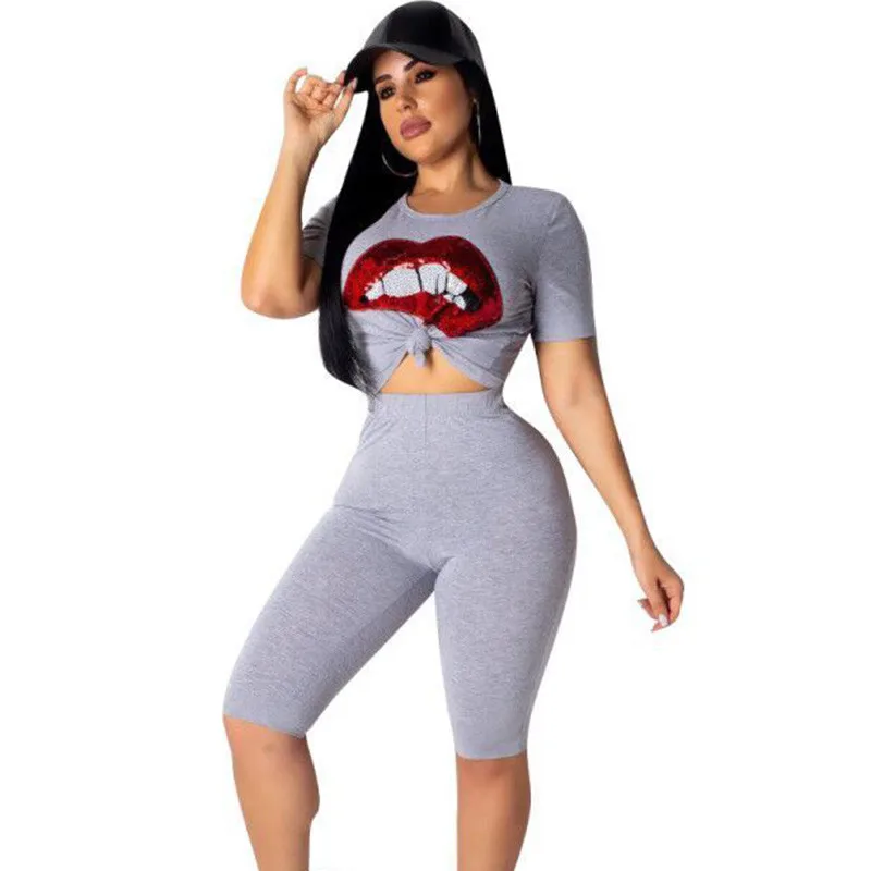 womens biker short set