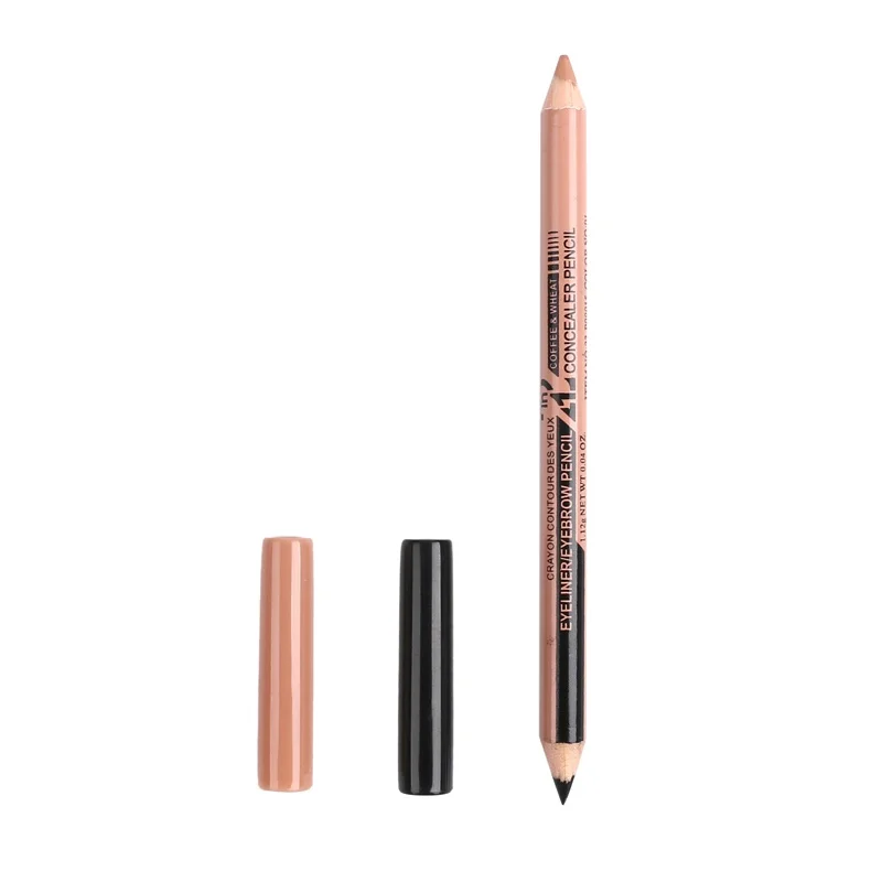 

2 in 1 Eyeliner Makeup Double-end Maquiagem Waterproof Eyebrow Pen + Foundation Base Contour Palette Face Concealer Pencil M2