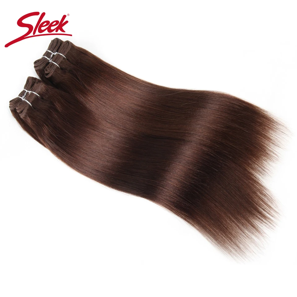 Sleek бразильские прямые волосы Yaki 4 пучки волос 190 г 1 пакет человеческие волосы плетение пучки волос волосы Remy красный/Бург/1B/2/4 наращивание волос