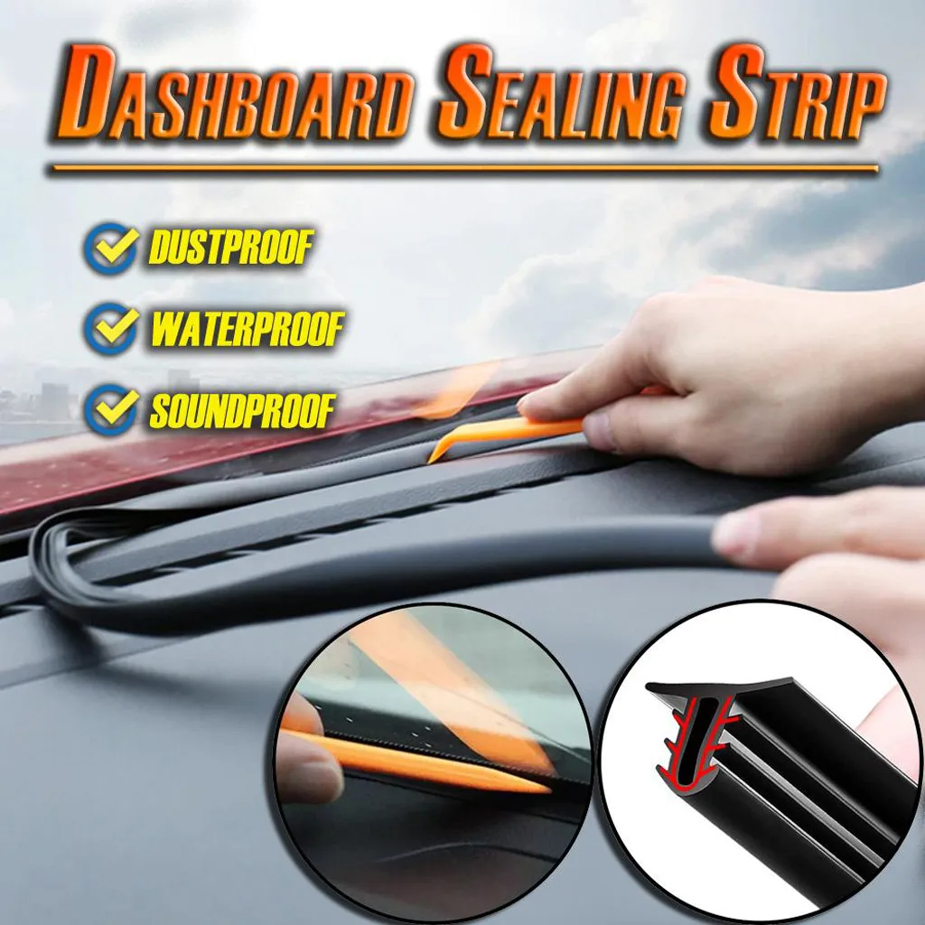 1.6M U Type Dashboard Car Rubber Seal Sound Insulation Weatherstrip Edge Trim Noise Insulation Car Door Gap Sealing Strip CB