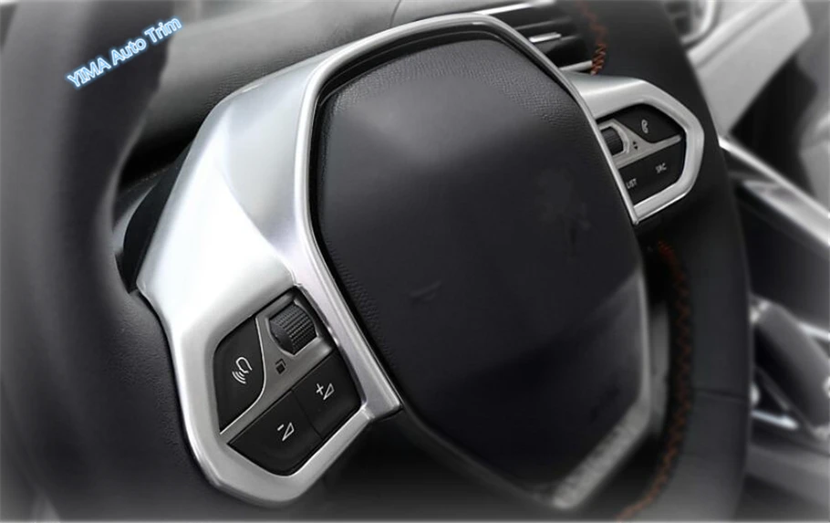 

Lapetus Car Styling Steering Wheel Frame Cover Trim ABS Matt / Carbon Fiber Color Fit For Peugeot 3008 3008GT 2017 2018 2019