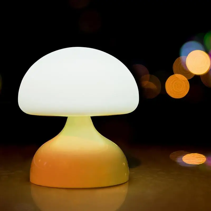 Novelty Mushroom LED USB Night Light Home Kids Desk Bedside Silicone Lamp