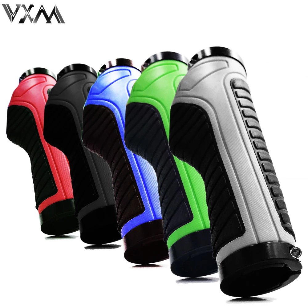 

VXM Bicycle Grips MTB Road Bike Double Lock Rubber Handlebar Grips Anti-skid Shock-absorbing Soft Bike Grips Handlebar bmx