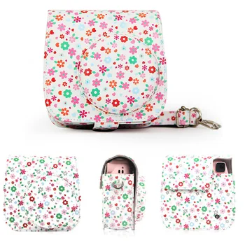 

Floral PU Leather Camera Shoulder Strap Bag Case For Fujifilm Instax Mini 8 Mini 9 Camera Accessories Protector Cover