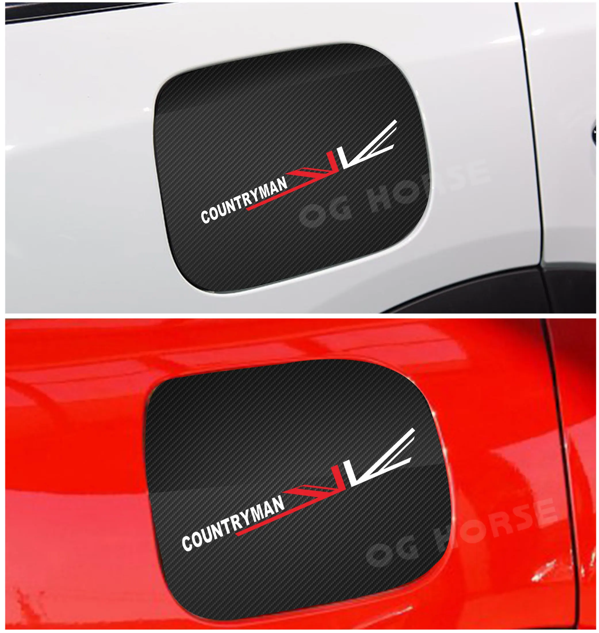 5D Carbon Fiber Vinyl Decal Unon Jack Decoration Car Fuel Tank Cap Sticker For Mini Cooper Countryman F60- Accessories