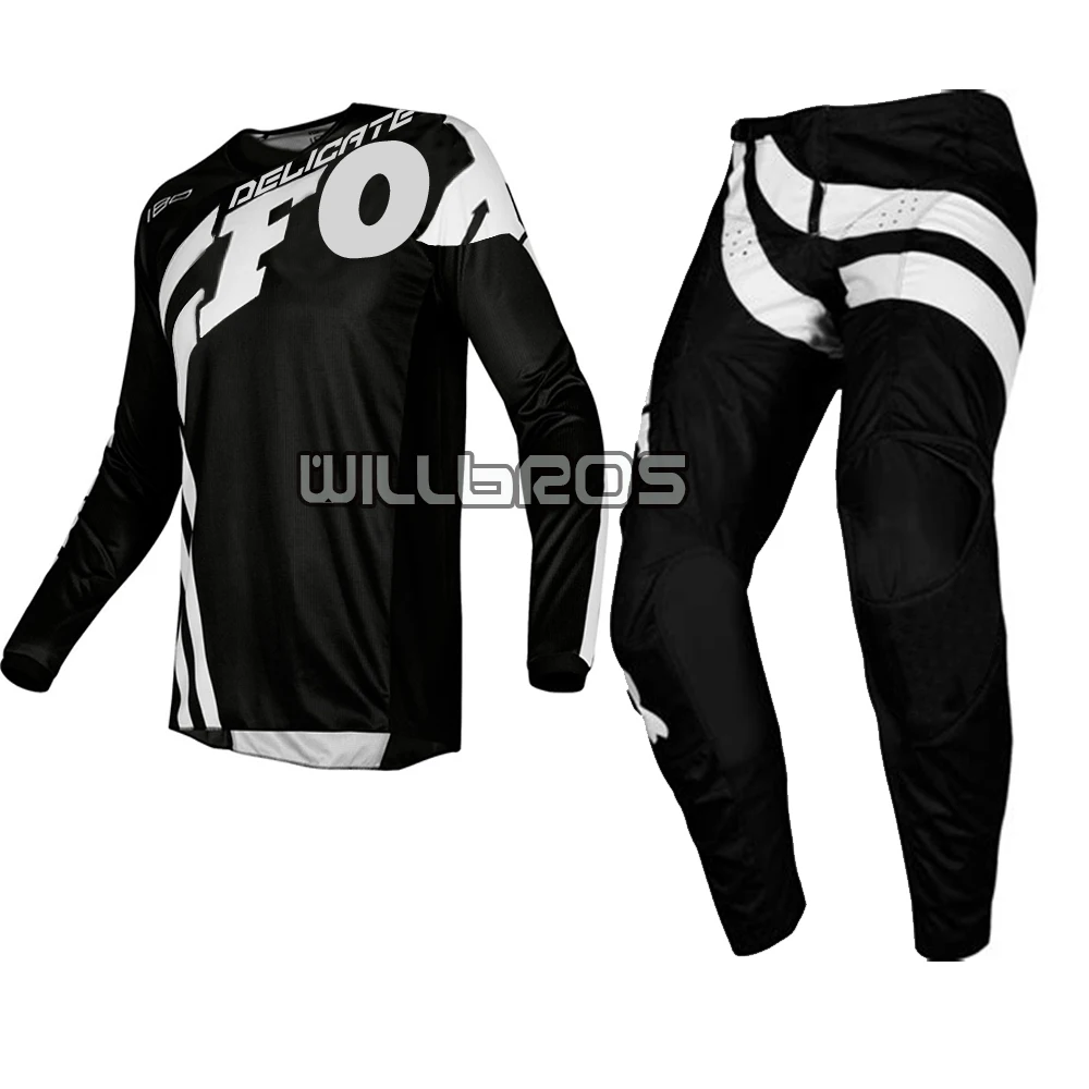 MX 180 Cota Delicate Fox Jersey& Pant комбо одежда для мотокросса Dirt Bike Off Road взрослый серый темно-синий комплект передач