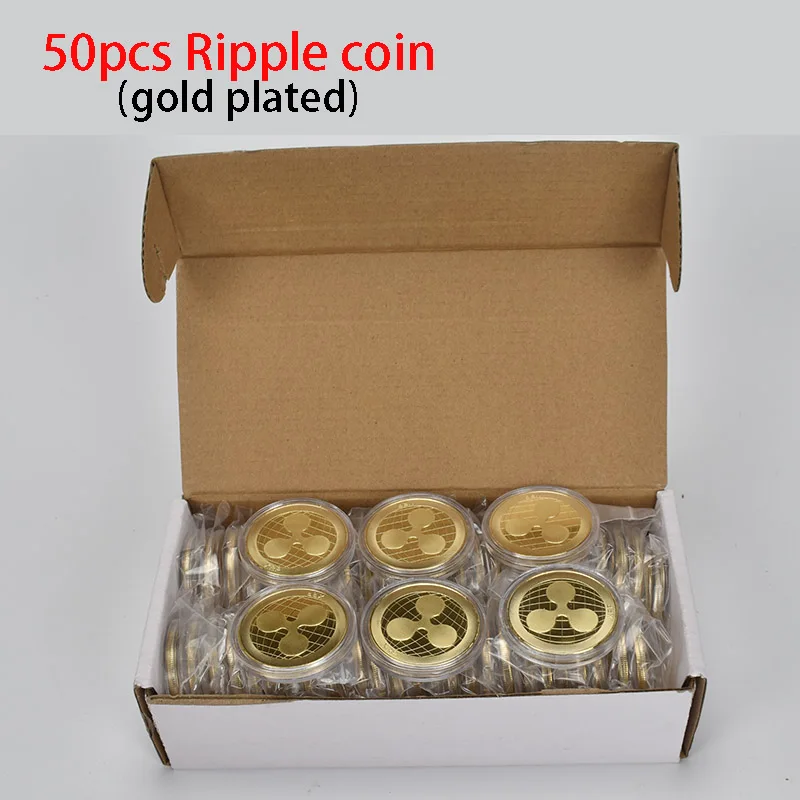 

50PCS/lot Cryptocurrency Ripple coin XRP Metal coin For Collection