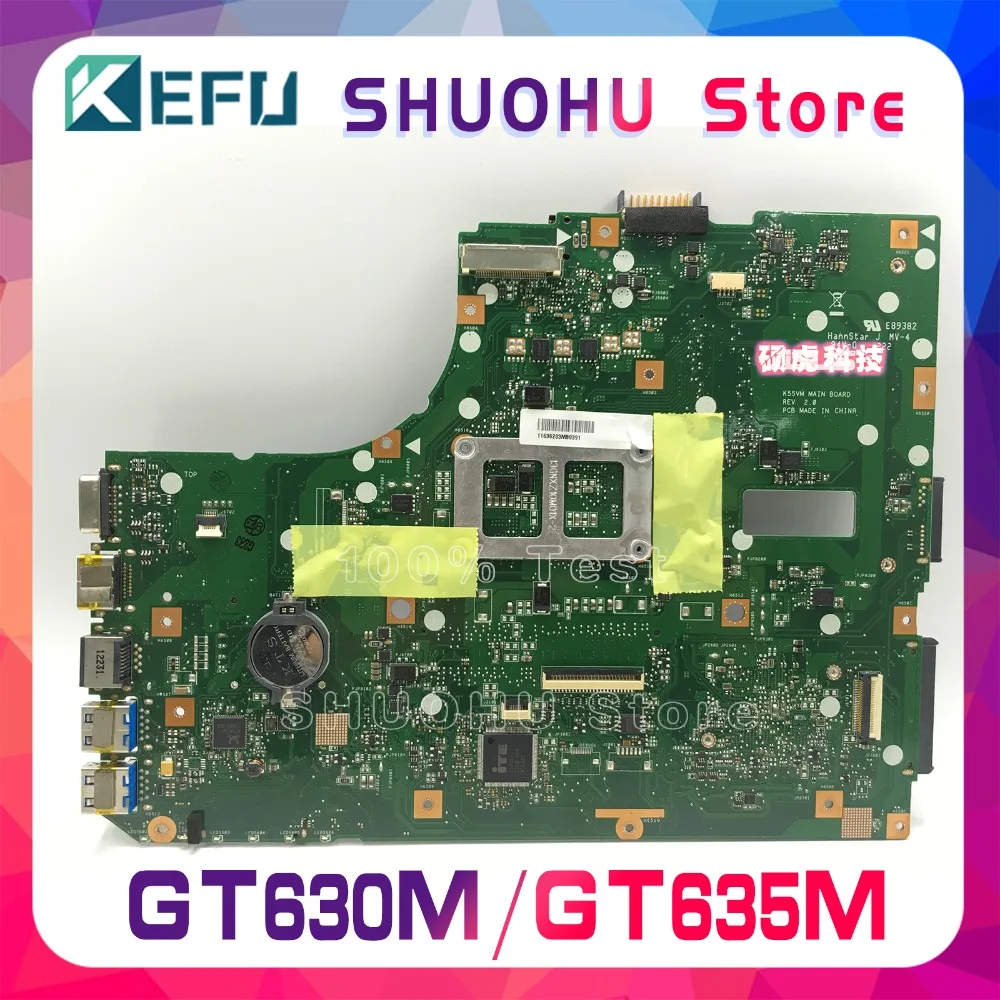 Kefu para Asus - 2.1 2.2 2.3 Gt630m Gt635 2g Laptop Motherboard Testado 100% Trabalho Original Mainboard K55vm K55vj K55v R500v Rev.2.0 - Imagem 4