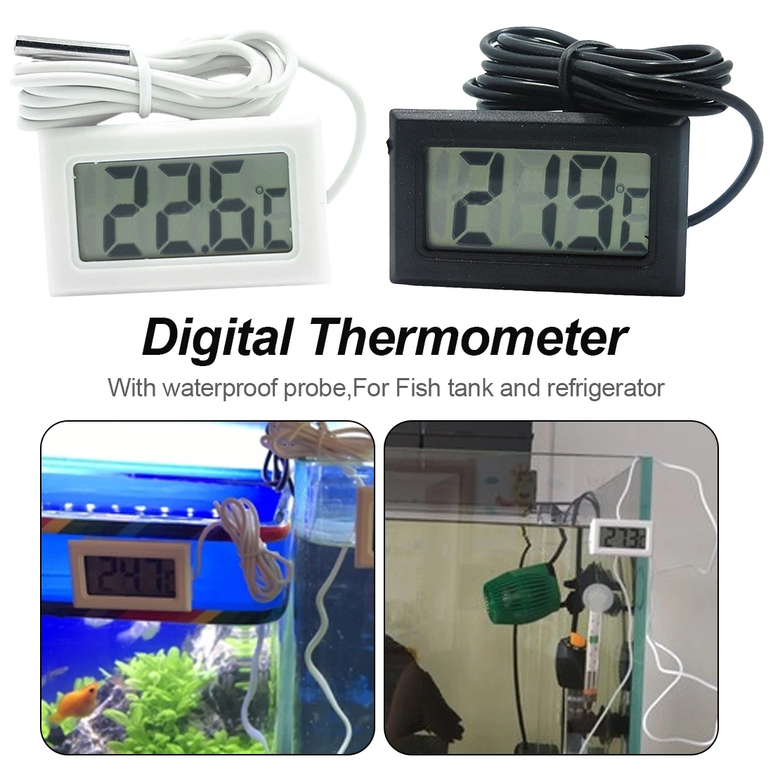 

Temperature Sensor -50~110C Mini LCD Display Digital Thermometer Meter Aquarium refrigerator water temperature gauge